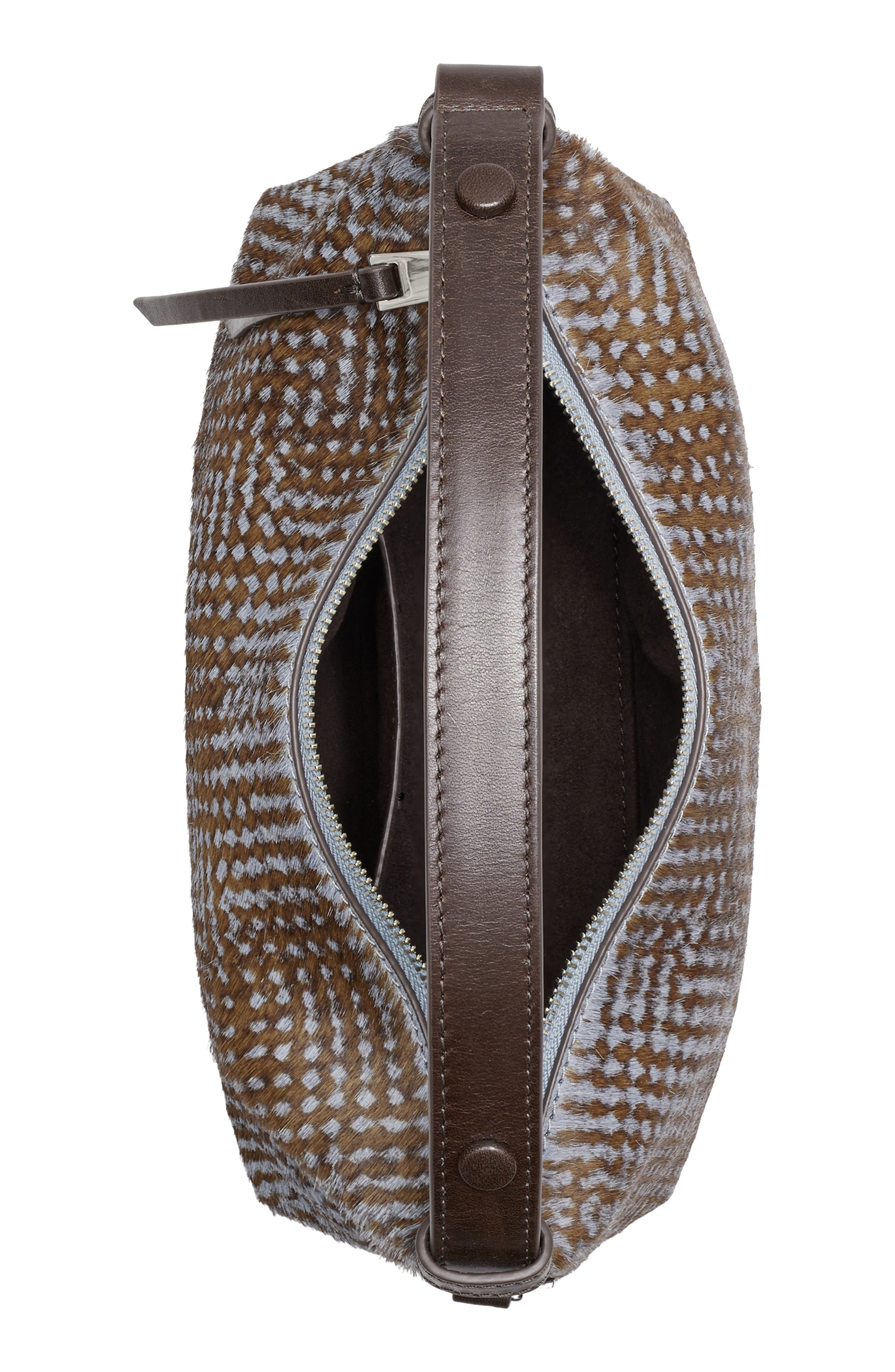 Mellow Haircalf Shoulder Bag, Alternate, color, DUSKY BLUE MULTI