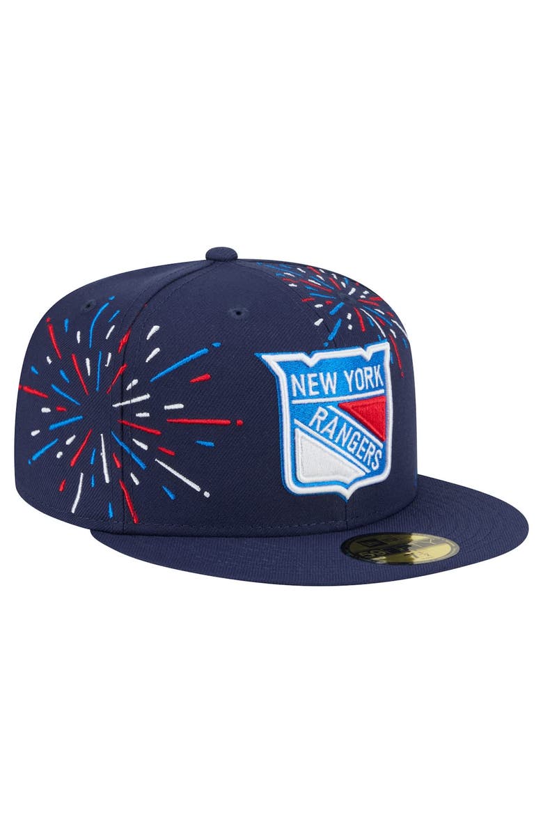 New Era Men's New Era Navy New York Rangers Americana Fireworks 59FIFTY Fitted Hat, Alternate, color, Navy