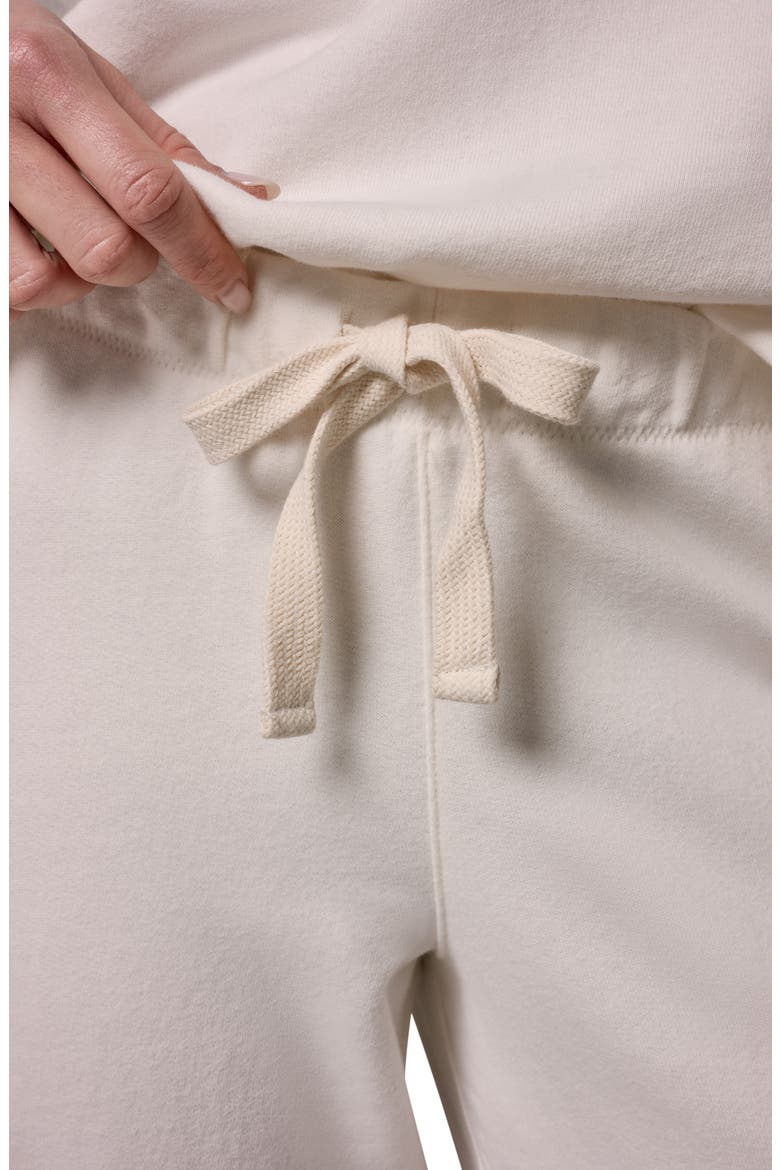 Cotton Terry Crop Drawstring Pants, Alternate, color, CREAM