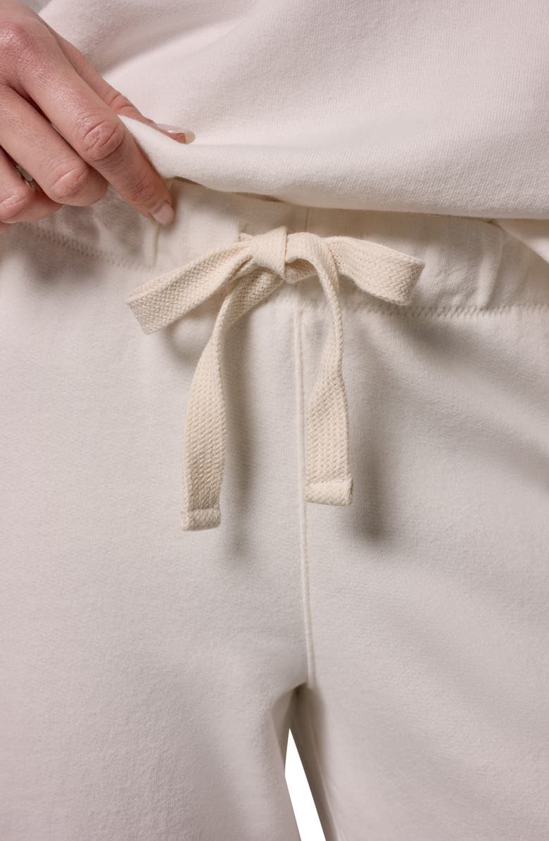 Donna Karan New York Cotton Terry Crop Drawstring Pants, Alternate, color, Cream