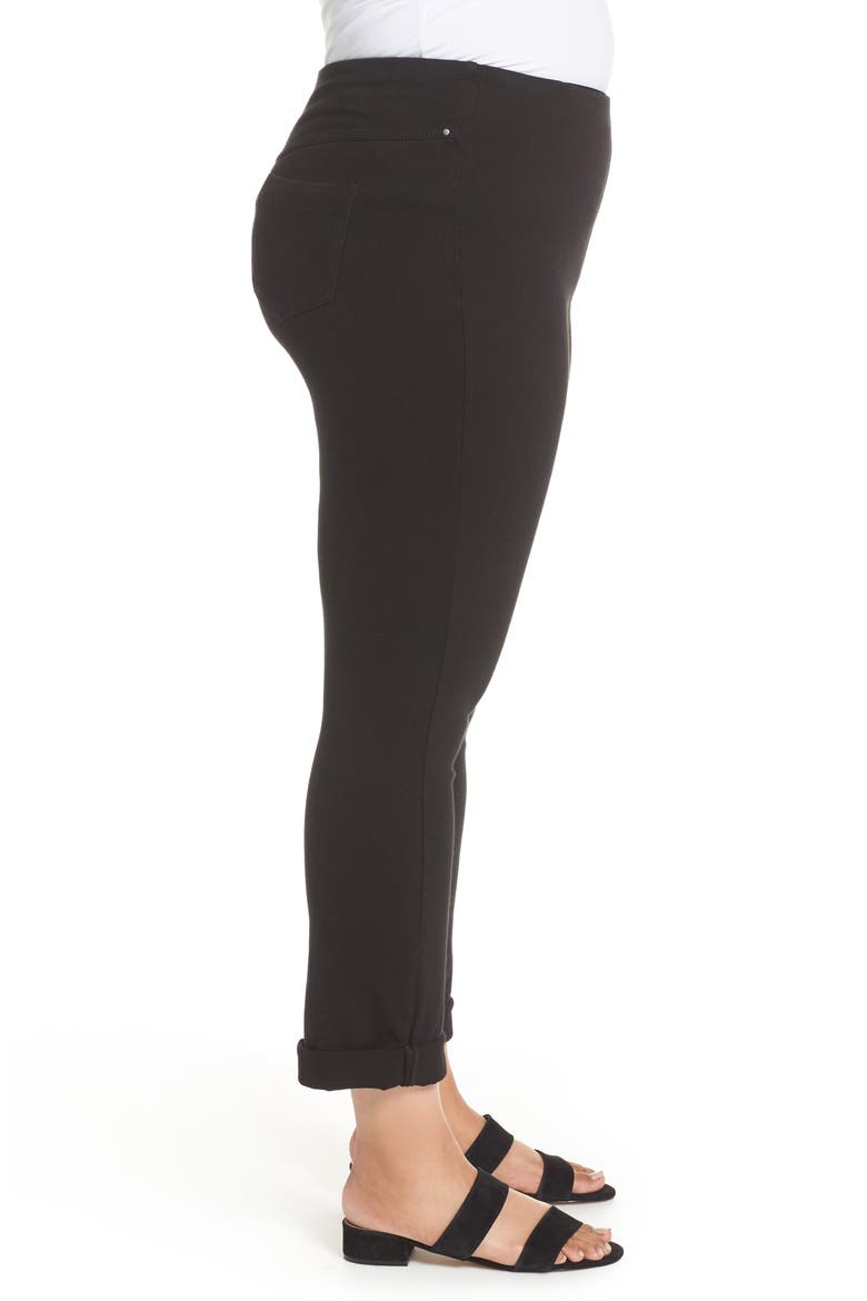 'Lyssentials High Rise Boyfriend Denim Leggings, Alternate, color, BLACK