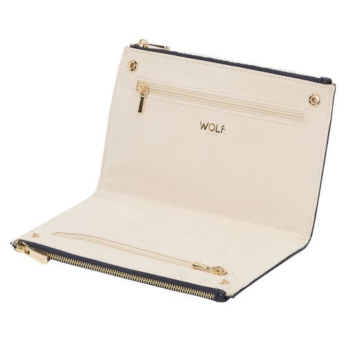 Wolf Maria Set Of 3 Zip Jewelry Pouches In White/navy/tangerine