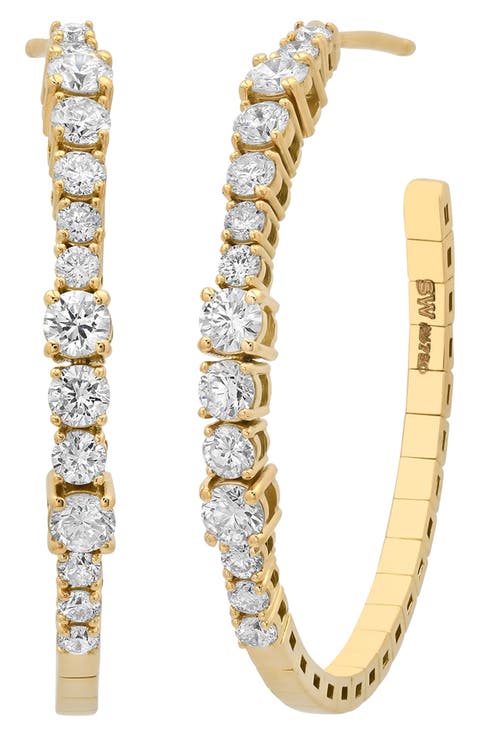 Flexion 18k Gold Diamond Hoop Earrings