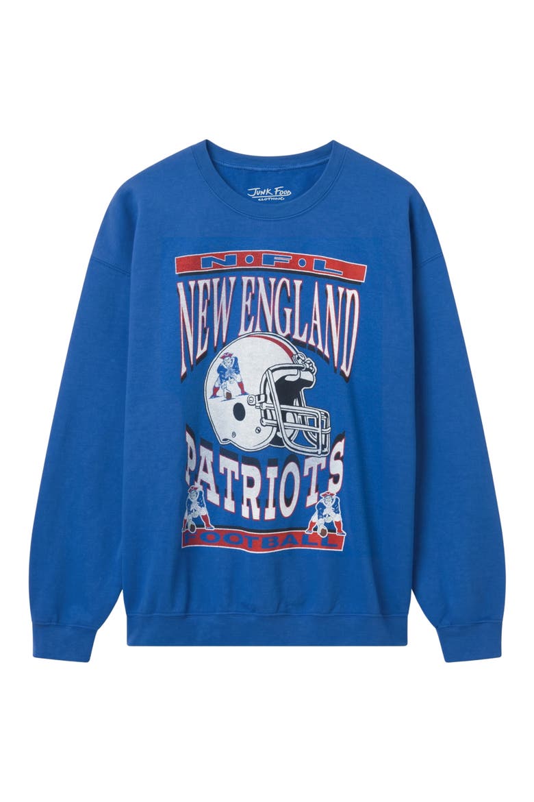 New England Patriots Helmet Crewneck Sweatshirt, Main, color, ROYAL