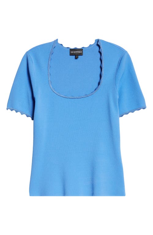 EMPORIO ARMANI EMPORIO ARMANI SCALLOP SCOOP NECK KNIT TOP 