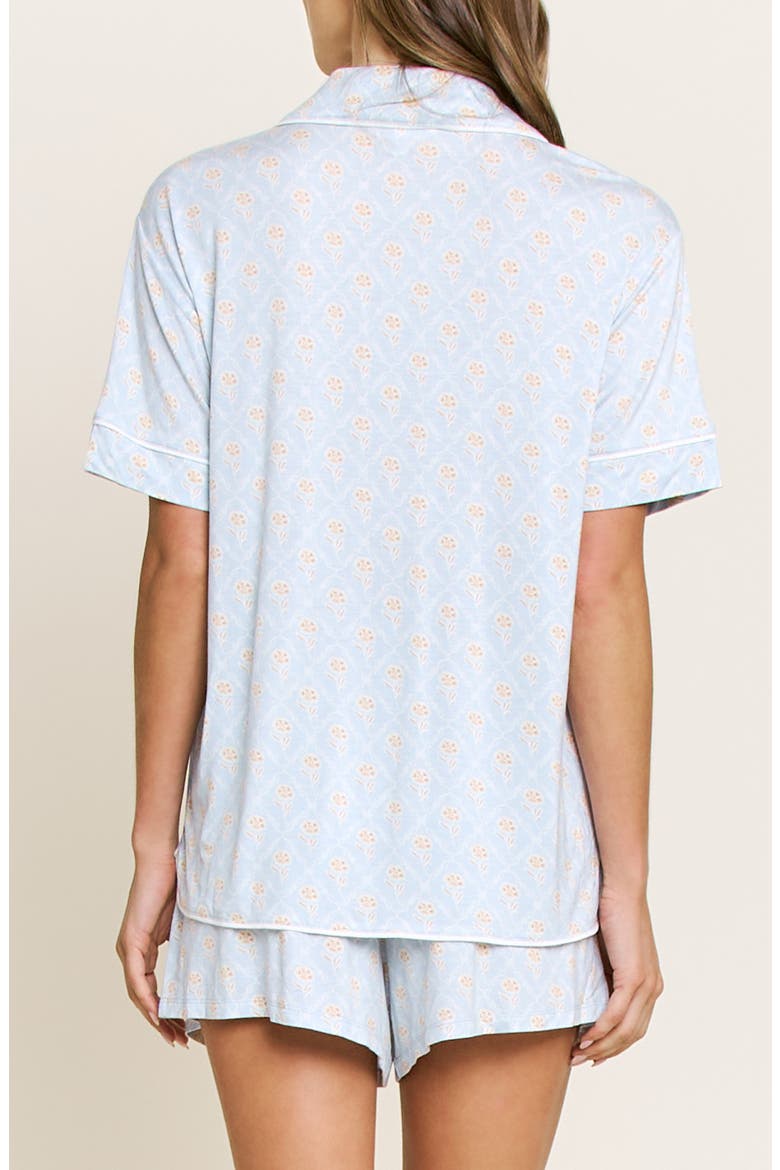 All American Shortie Pajamas, Alternate, color, BLUE SKY GARDEN FLORAL