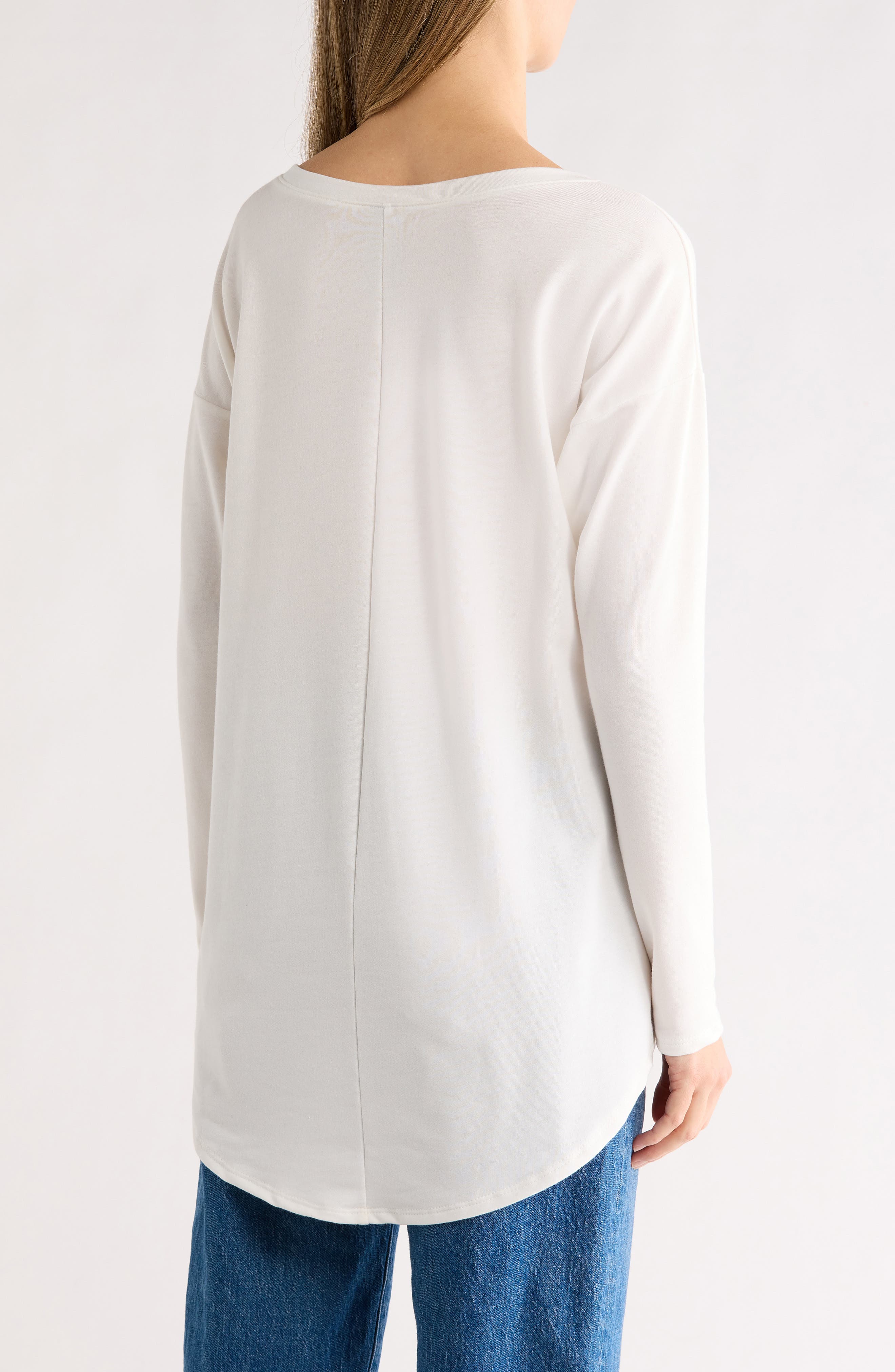 Boat Neck High-Low Sweater - image 2