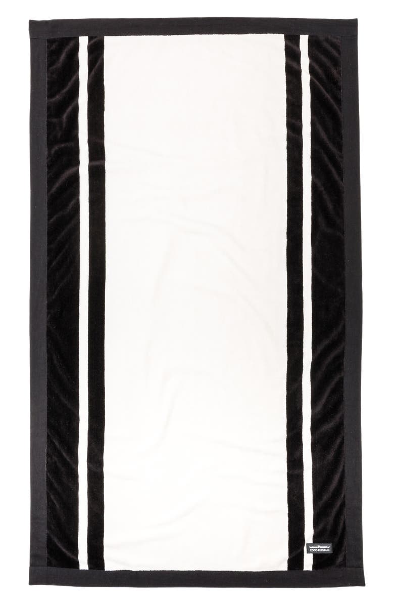 BUSINESS AND PLEASURE CO Coco Republic Beach Towel, Alternate, color, Black White