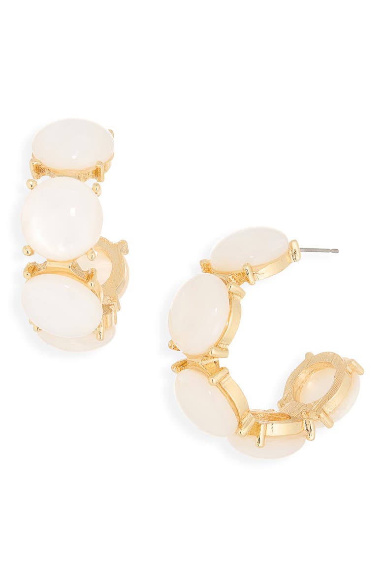 Chunky Hoop Earrings, Main, color, IVORY