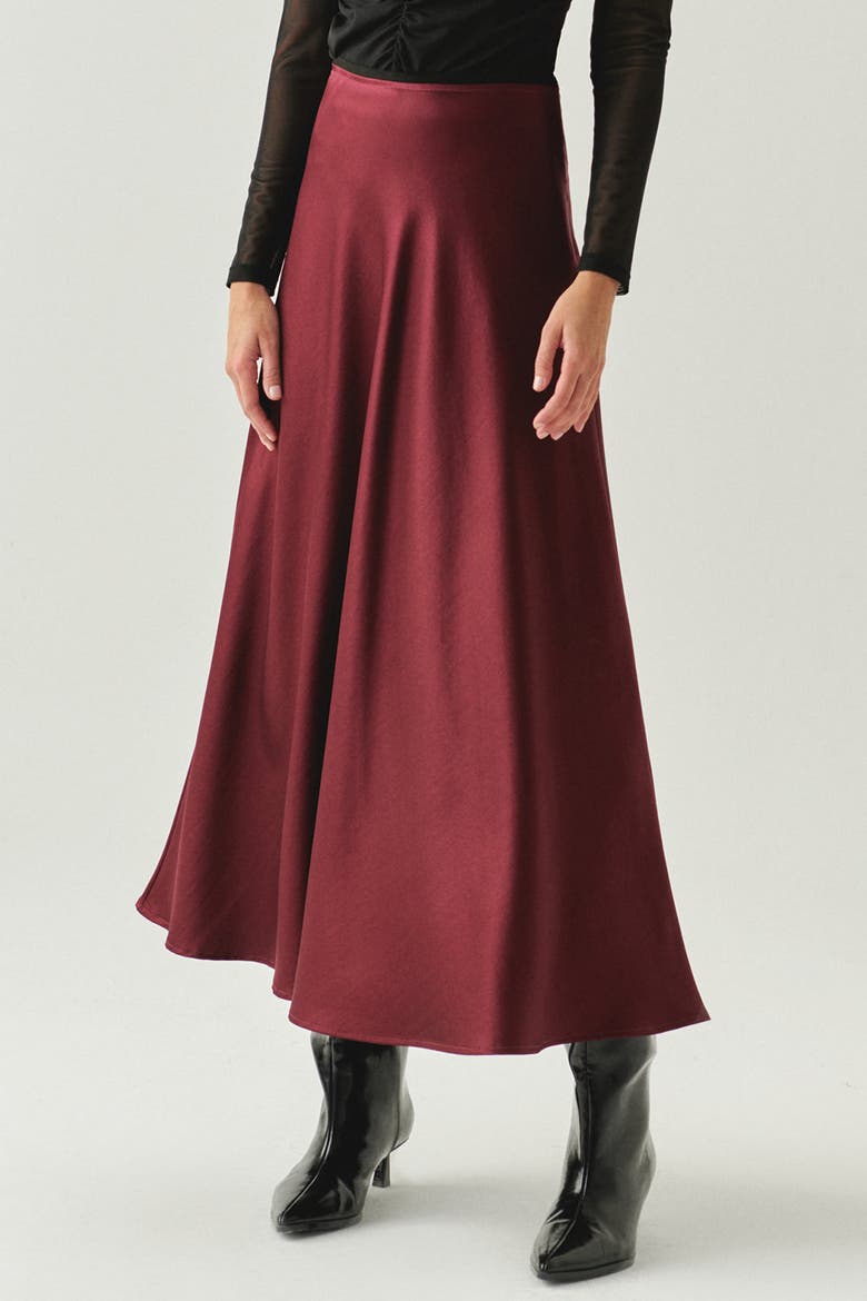 Justice A Line Midi Skirt, Alternate, color, RED