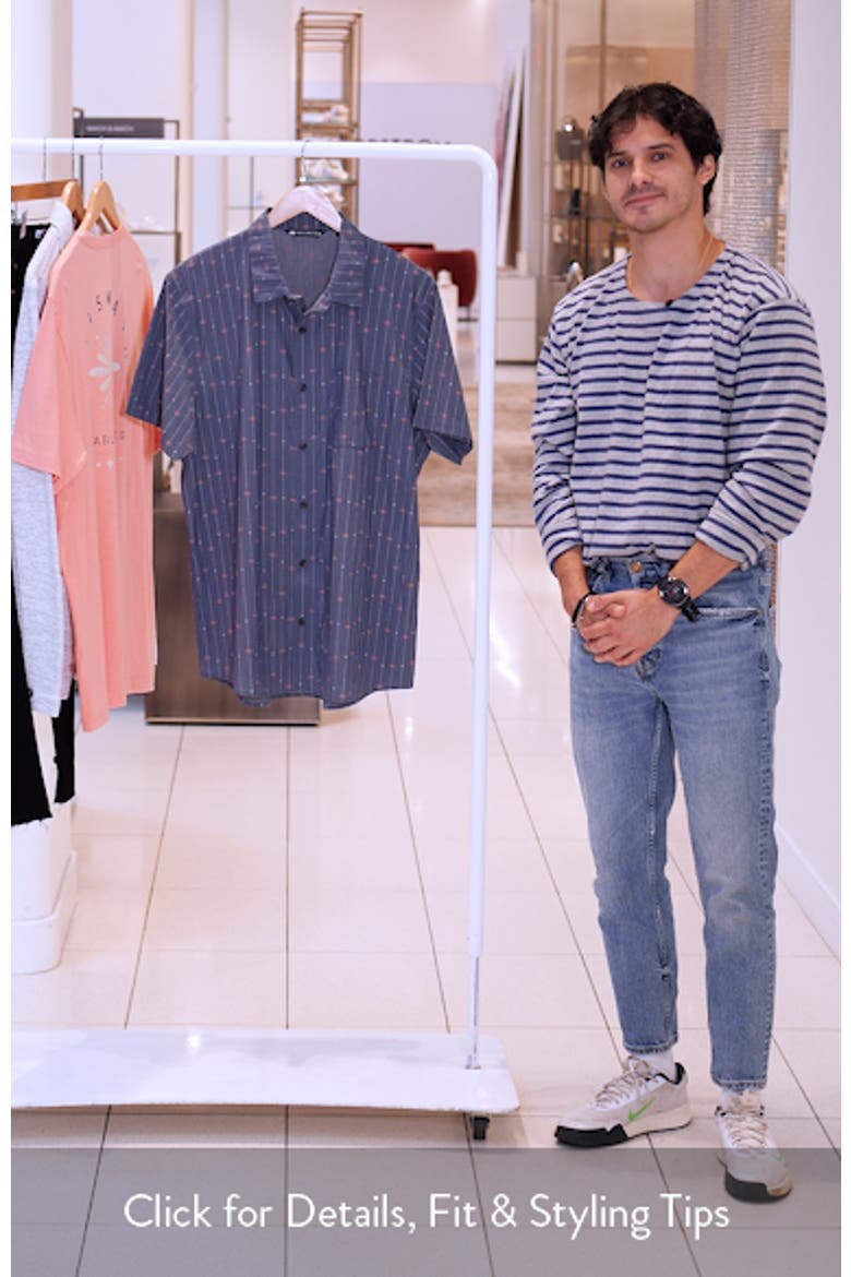 Deco Short Sleeve Cotton Blend Button-Up Shirt video