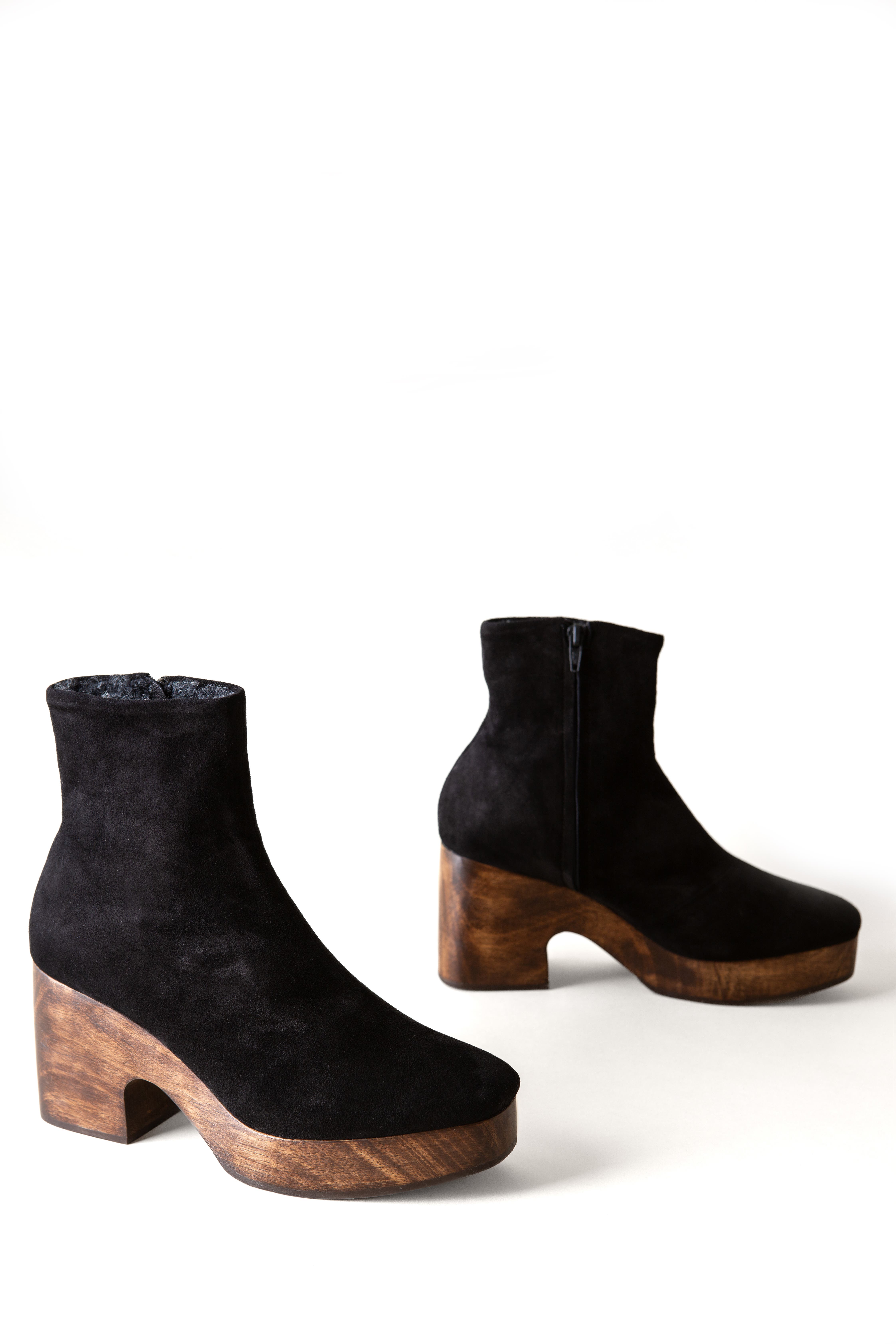 Elianna Platform Clog Boot, Alternate, color, Coal Suede
