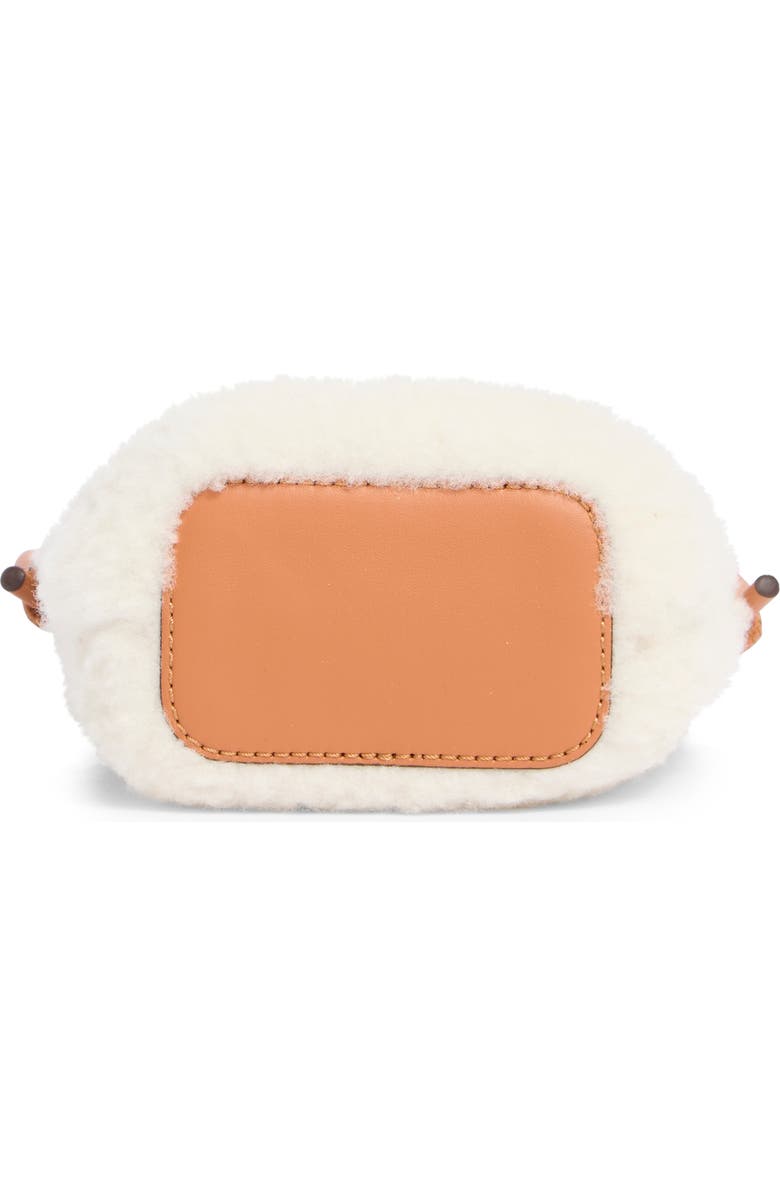 MCM Diamond Genuine Shearling Crossbody Bag, Alternate, color, White