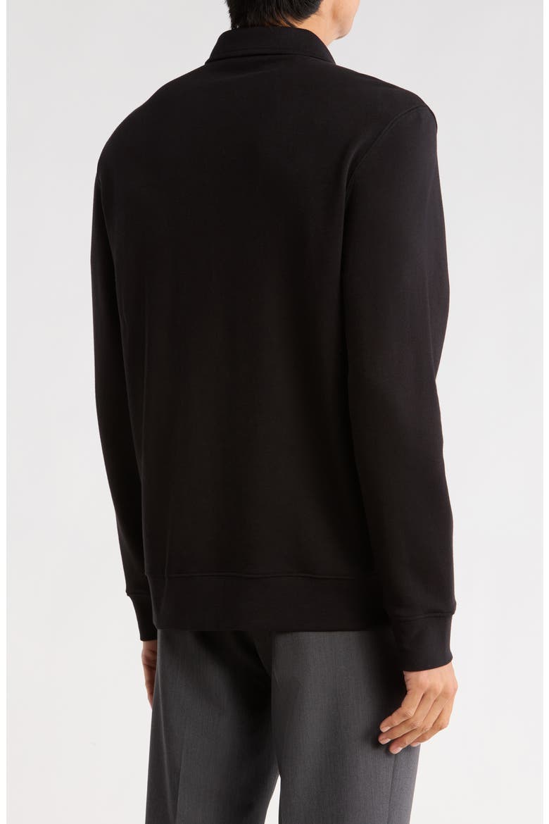 French Terry Quarter Zip Pullover, Alternate, color, BLACK