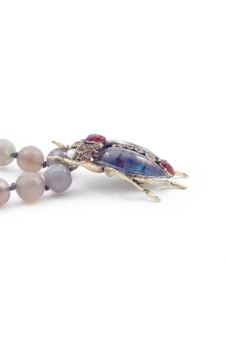 Bejewelled Beetle Statement Necklace, Alternate, color, Beetle