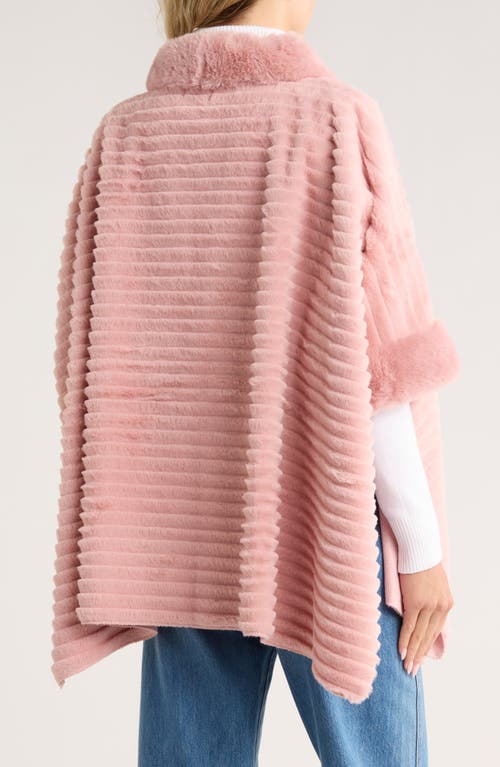 Nanette Lepore Collared Faux Fur Ruana In Pink