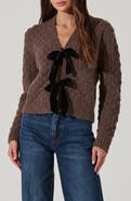 ASTR the Label Velvet Bow Cardigan