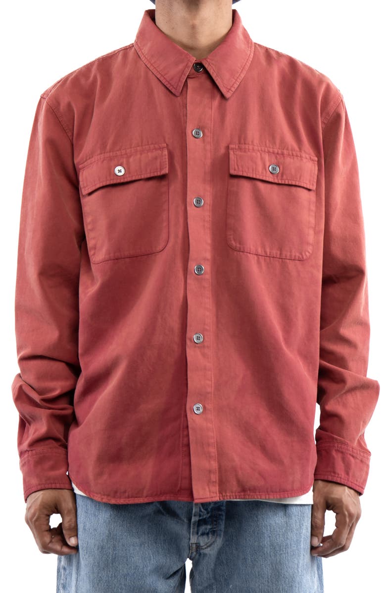 Round Two Overdye Canvas Button-Up Shirt, Main, color, 