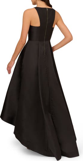 （US発）Adrianna Papell アシンメトリーハイローミカドガウン High Low Mikado Gown With Asymmetrical Detail In Midnight