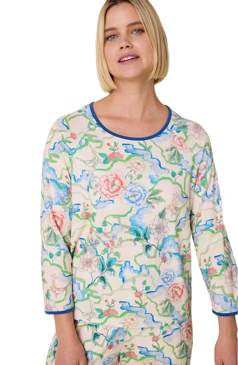 The Cat's Pajamas Pima Knit Simple Set, Alternate, color, Butterfly Floral