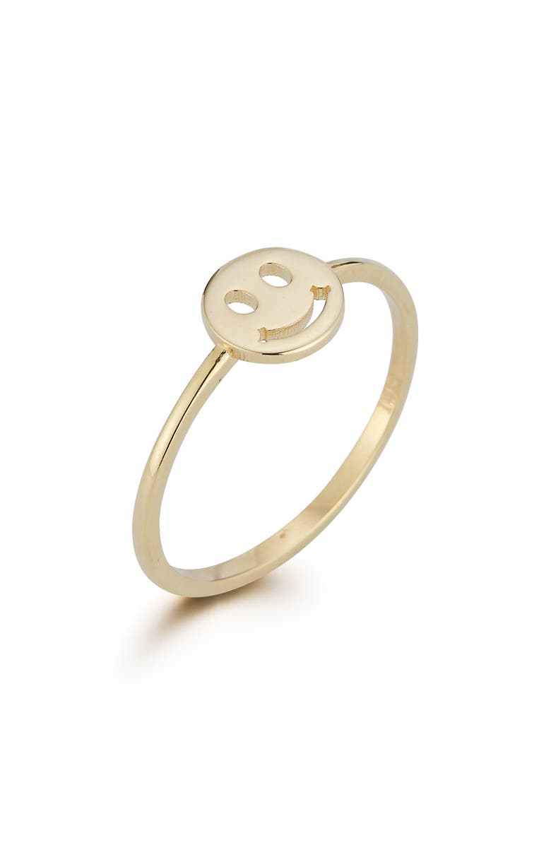 Ember Fine Jewelry Smiley Face Ring, Alternate, color, Gold