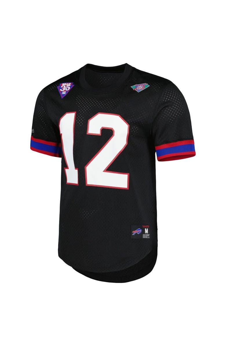 Mitchell & Ness Men's Mitchell & Ness Jim Kelly Black Buffalo Bills Retired Player Name & Number Mesh Top, Alternate, color, 