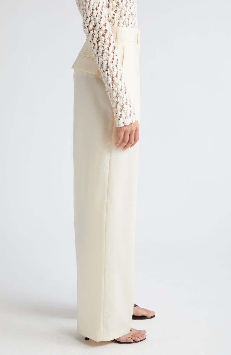 Róhe Virgin Wool Wide Leg Pants, Alternate, color, Off-White