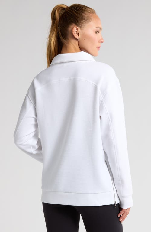 Zella Half Zip Fleece Ottoman Pullover In White