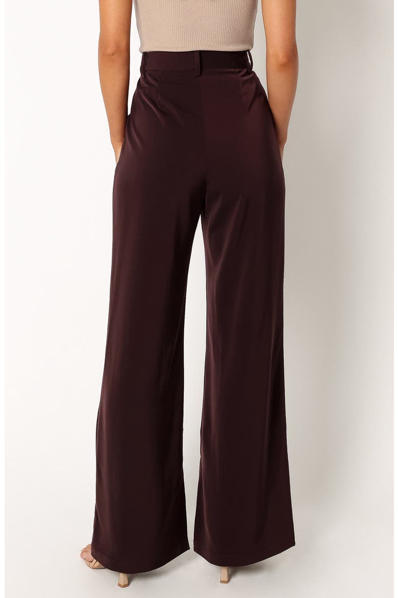 Neveah Wide Leg Satin Pants, Alternate, color, MERLOT