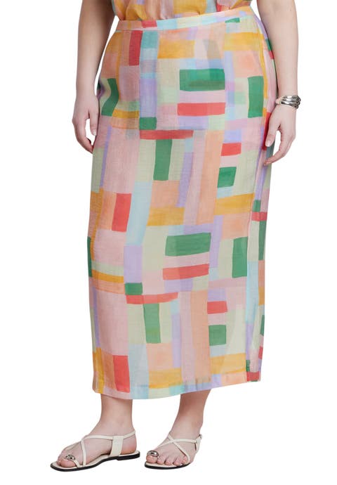 Sheer Printed Organza Skirt