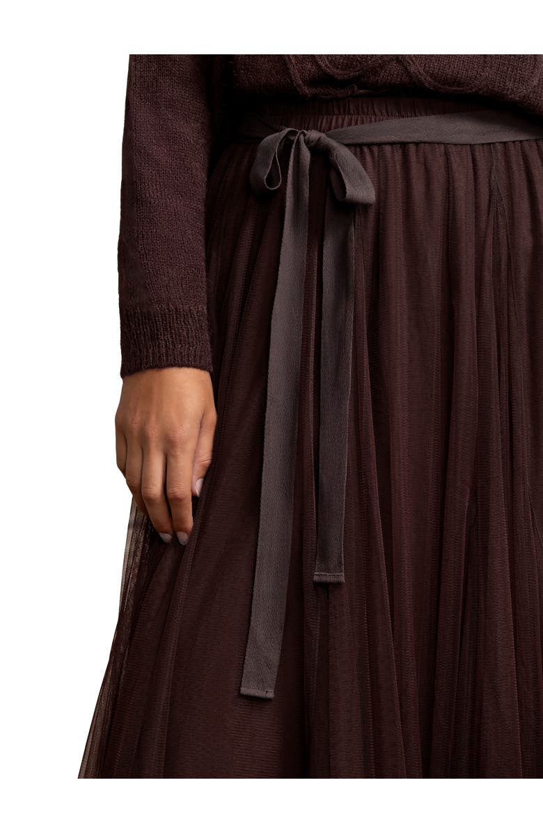 Ro&Zo Tulle Godet Maxi Skirt, Alternate, color, Brown