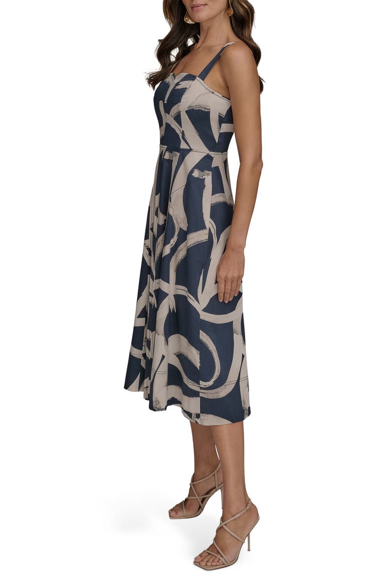 Abstract Print A-Line Dress, Alternate, color, TIDE/ SAND