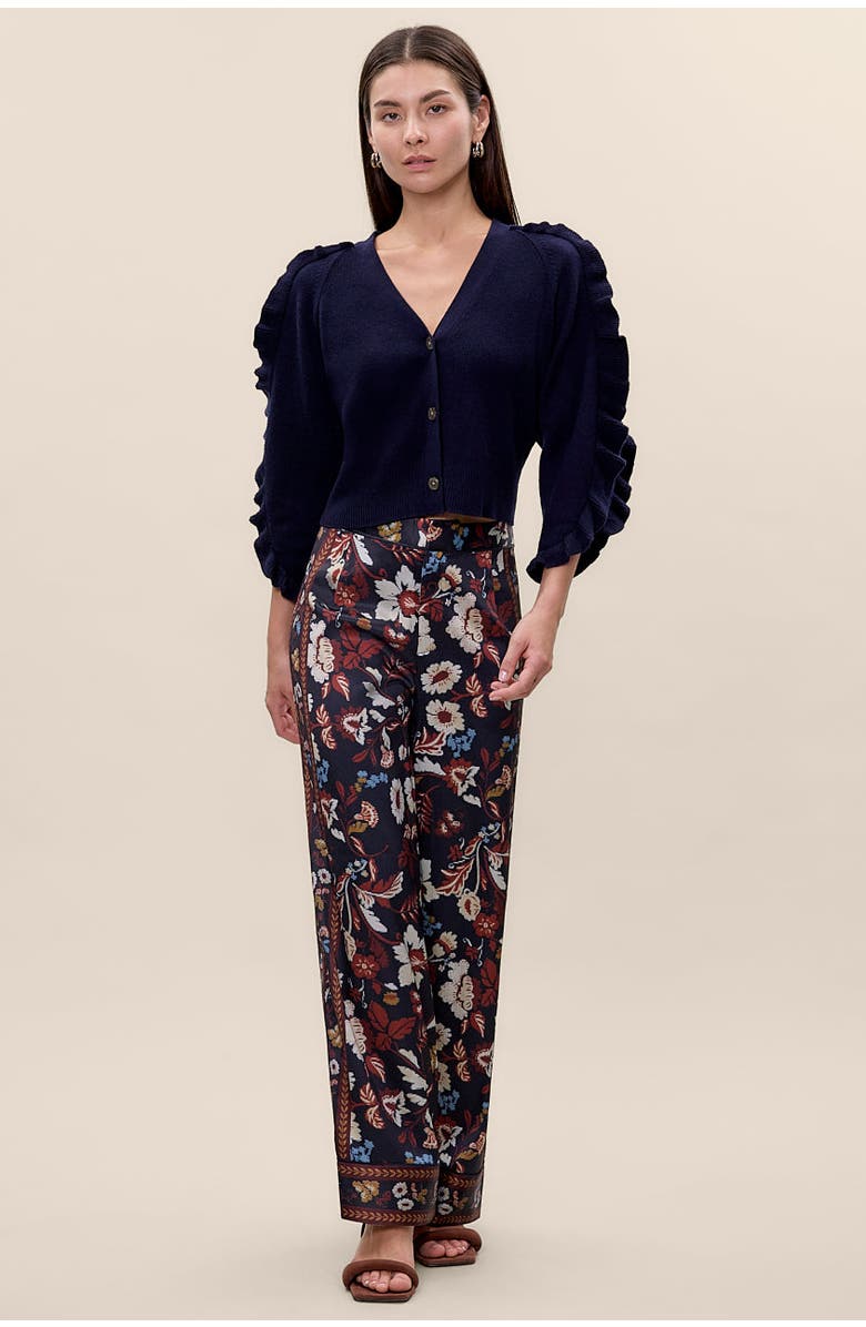 Rebecca Taylor Kaia Knit Cardigan, Alternate, color, Navy