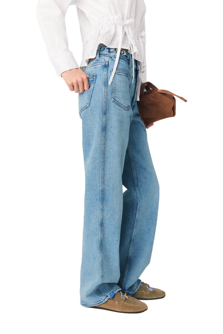 Straight jeans with chains, Alternate, color, Blue