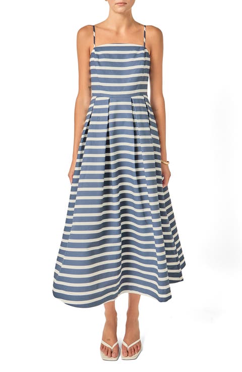 Stripe Sleeveless Maxi Dress