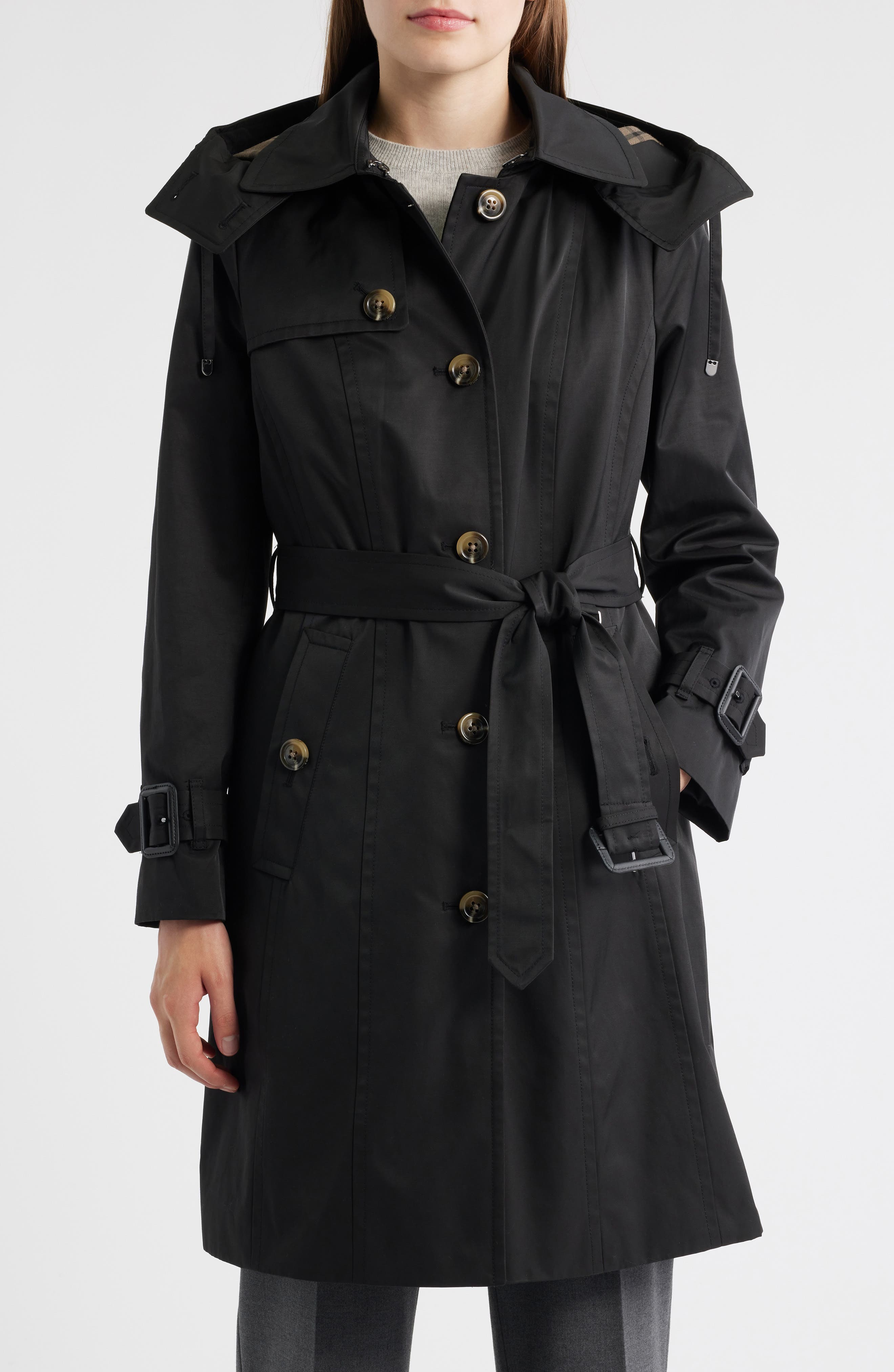 London Fog Heritage Trench Raincoat with Removable Hood