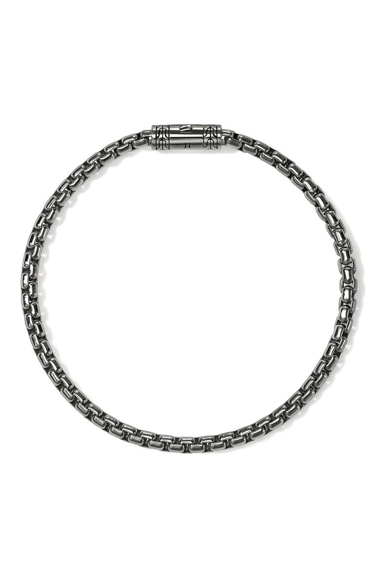Box Chain Bracelet, 3.7mm, Alternate, color, DARK SILVER