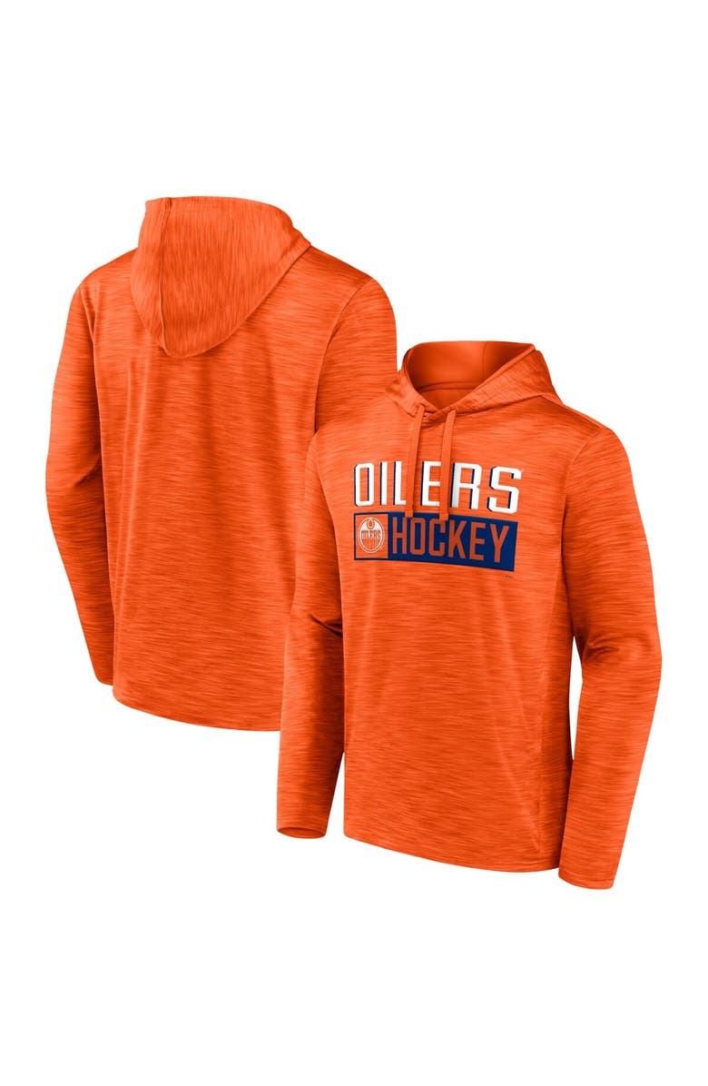 FANATICS Men's Fanatics Branded Heather Orange Edmonton Oilers Close Shave Pullover Hoodie, Alternate, color, 