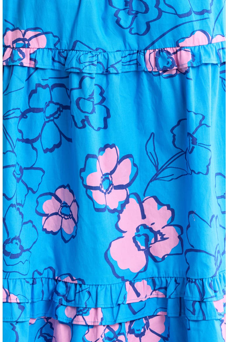 Palmer Cotton Poplin Tiered Maxi Dress, Alternate, color, BLUES-PINK