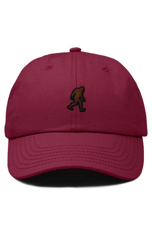 Dalix Sasquatch Embroidered Dad Hat In Maroon
