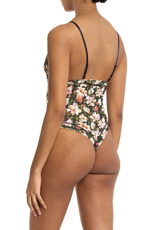 Hanky Panky Lace Thong Bodysuit In Gray