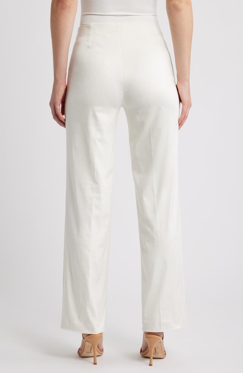 Anne Klein High Waist Wide Leg Pull-On Pants, Alternate, color, White Dove