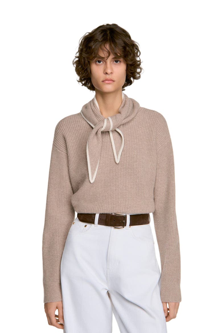 2-in-1 wool and cashmere sweater, Alternate, color, Caramel