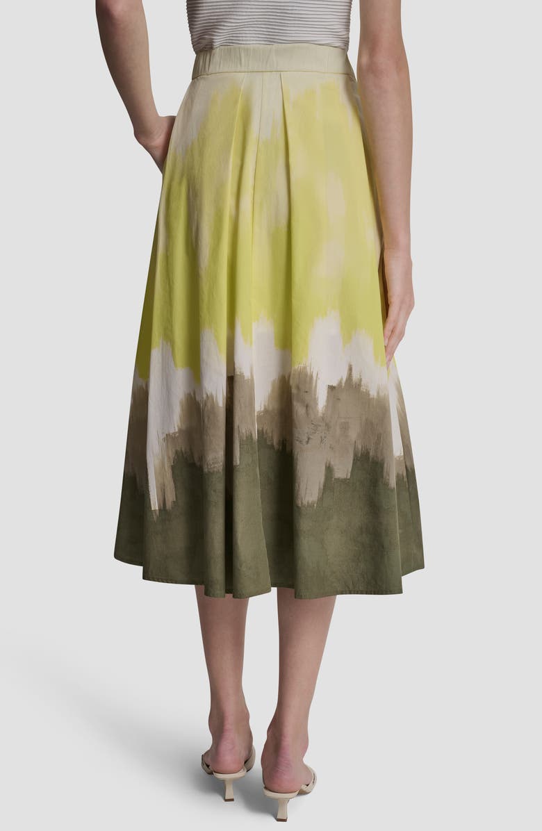DKNY Ombré Pleated Cotton Poplin Midi Skirt, Alternate, color, Daybreak Haze
