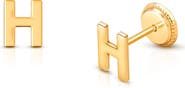 Tiny Blessings 14K Gold Initial Studs Screw Back Earrings