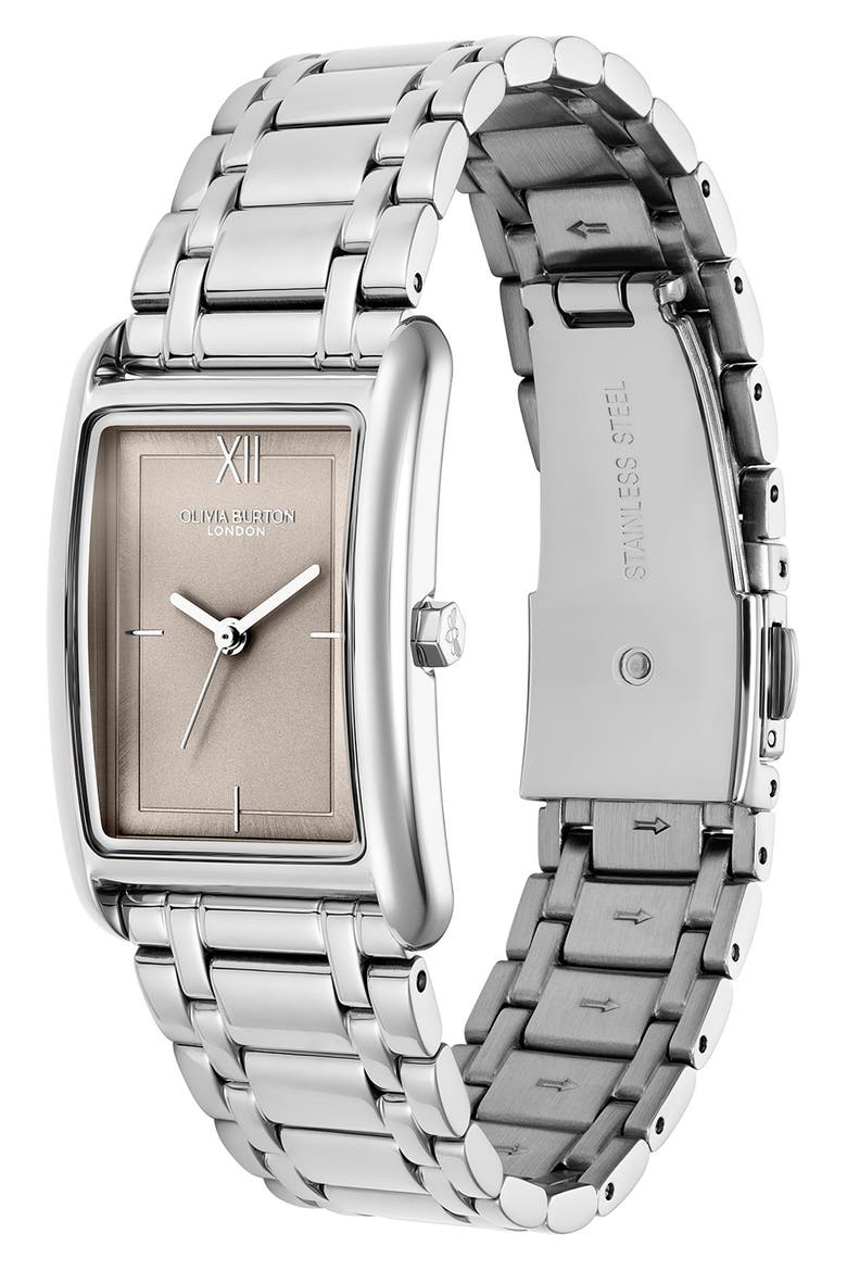 Grove Rectangular Bracelet Watch, 23mm, Alternate, color, SILVER/ EARL GREY