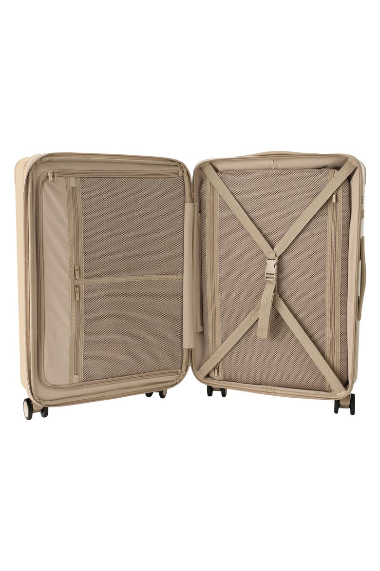 Nostos Glossy Medium Spinner Suitcase, Alternate, color, SAHARA