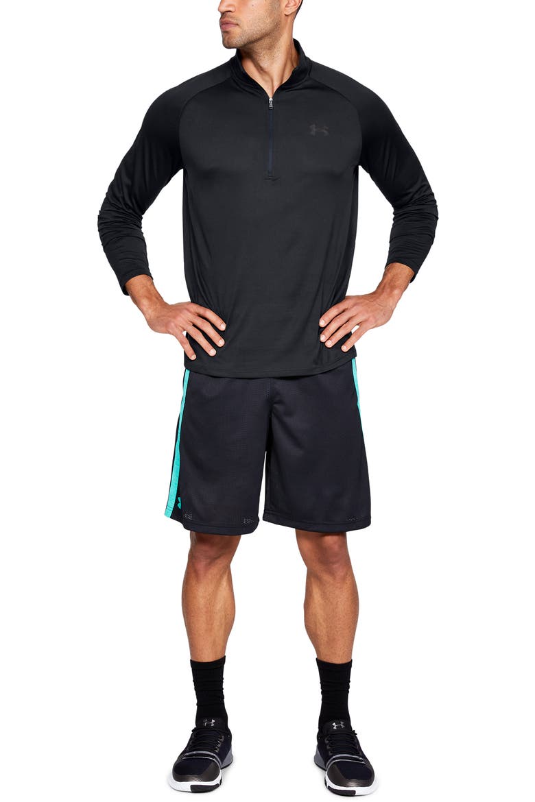 Tech Half Zip Sweatshirt, Alternate, color, BLACK/ CHARCOAL