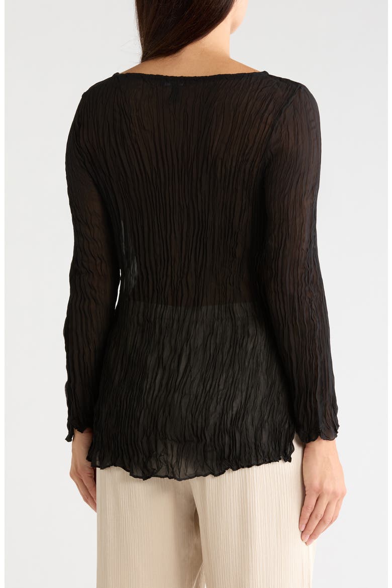 Bateau Neck Silk Tunic, Alternate, color, BLACK