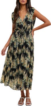 WISHLIST Floral Sleeveless Midi Dress
